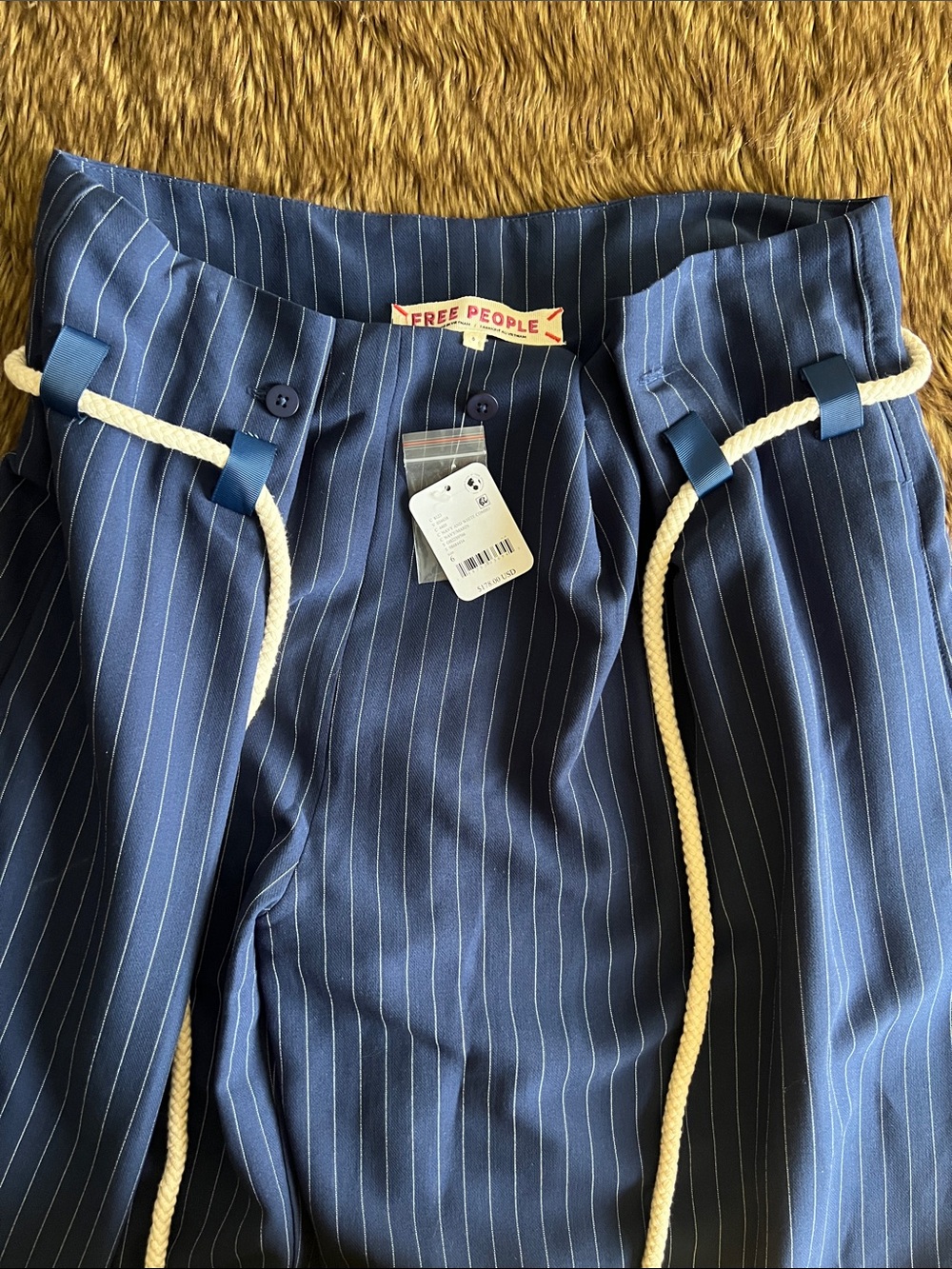 NWT Free People Striped Wide Leg Pants - Picture 6 of 6